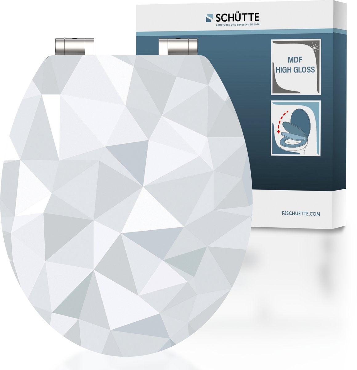 Siège de toilettes Schütte avec diamant mdf en diamant doux brillant
