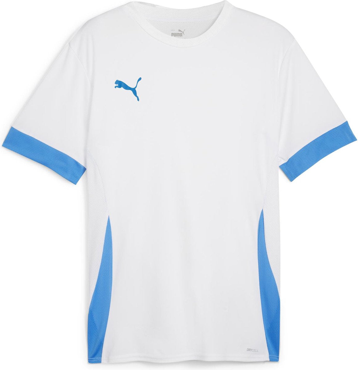 Maillot de sport Puma teamgoal matchday jersey pour hommes - blanc-bleu électrique limonade