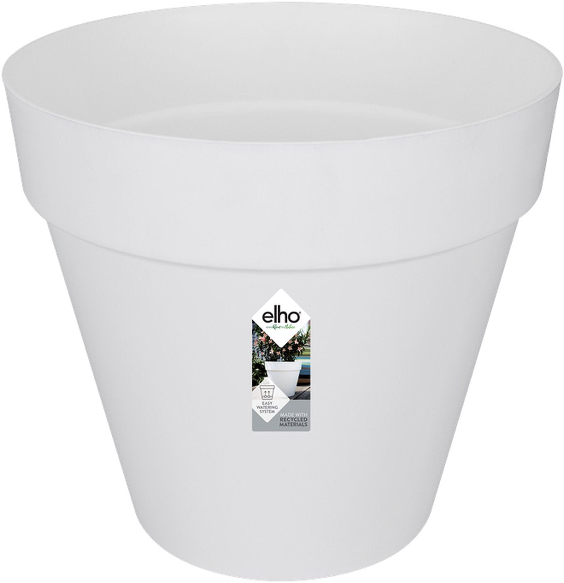 Elho loft urban rond 60 - grote bloempot voor buiten - waterreservoir - 100% gerecycled plastic - ø 58.0 x h 54.0 cm - wit