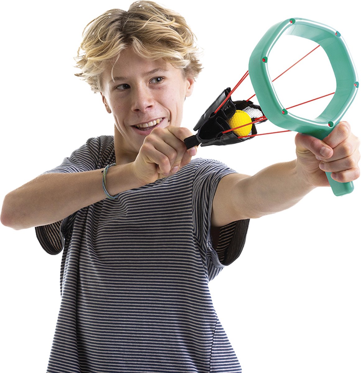 Jeu de tir et d'attrape Chillafish 2 en 1 - jouets d'intérieur et d'extérieur - coffret comprenant 2 jouets de lancement, 3 balles en mousse et 1 taureau de tir - pour garçons et filles à partir de 14 ans - modèle dodgi