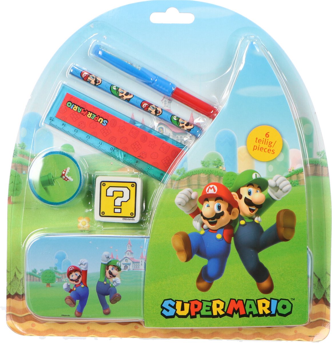Undercover GmbH Undercover Super Mario School Set - Boîte de 7 pièces avec papeterie.