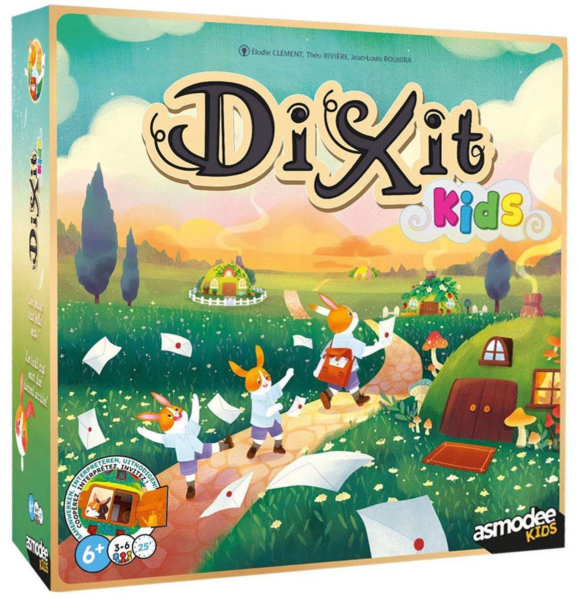 Jeu de société Asmodee Dixit Kids, jeu de société coopératif pour enfants.