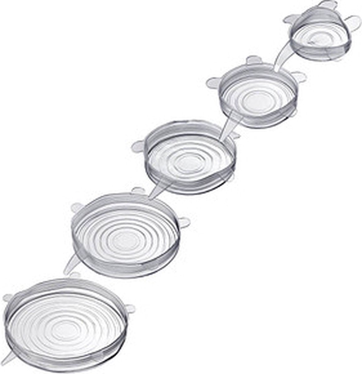 Westmark lot de 5 couvercles en silicone pour aliments frais transparents ø 6,5 ; 9,5 ; 14,5 ; 16,5 20,5 cm