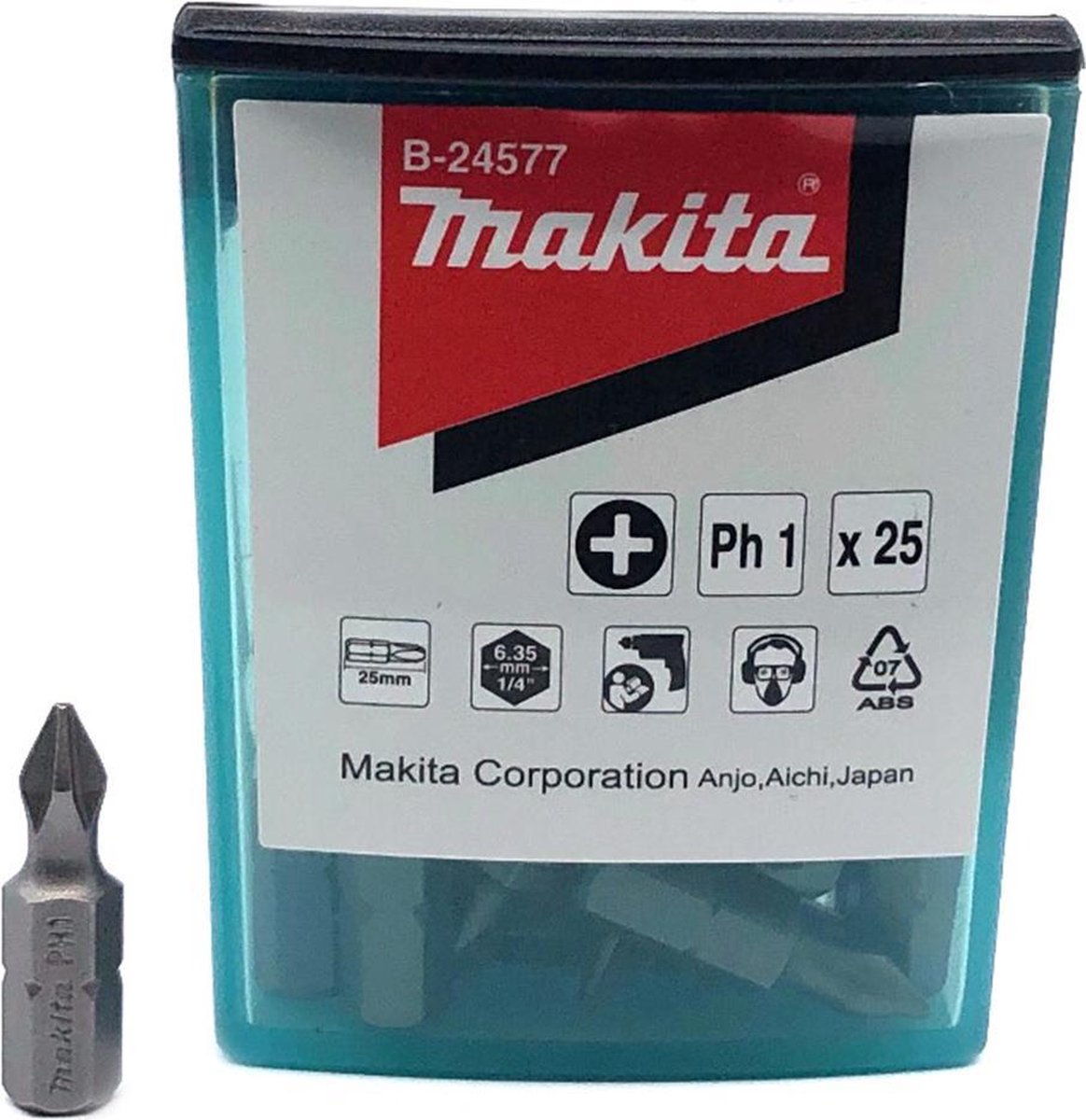 Embout à vis Makita ph1x25mm 25 pièces