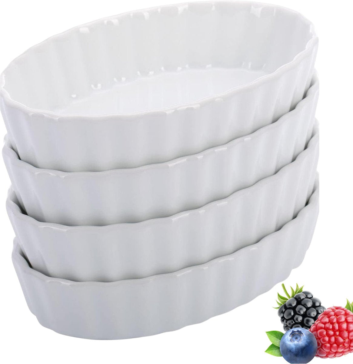 Westmark plats ovales 4 pièces blanc