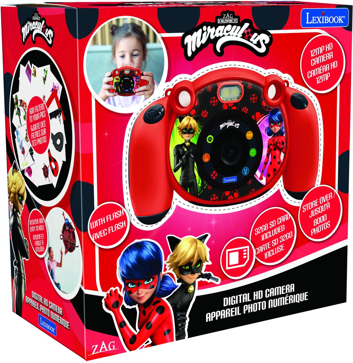 Caméra numérique HD Lexibook Miraculous Starcam® avec carte SD