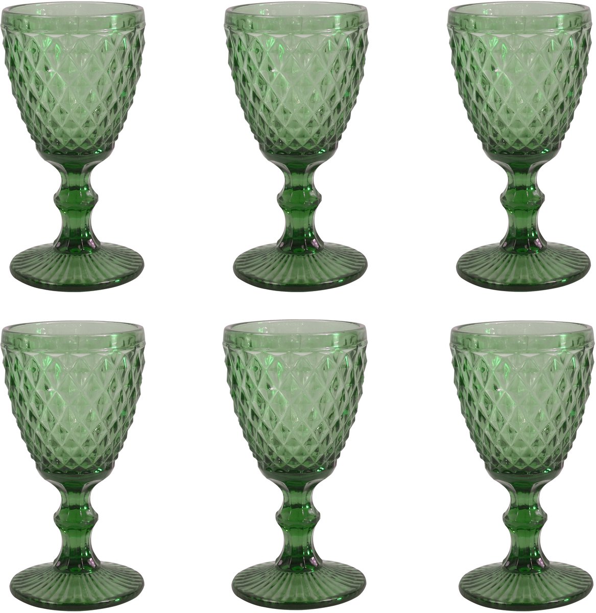 Médard de noblat - diamant - verre à vin 20 cl - vert - 6 pièces