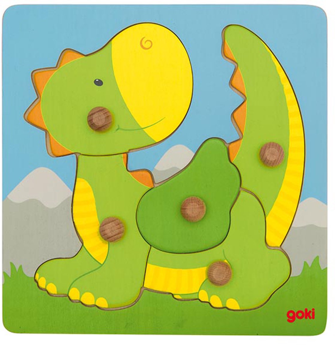 Goki puzzle en bois dragon, 5 pcs.