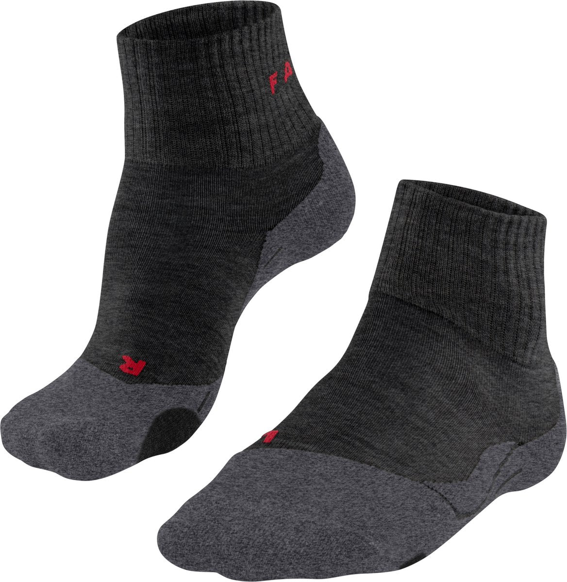 Falke tk2 chaussettes de marche courtes anti-ampoules en laine épaisse matière fonctionnelle hommes gris - taille 39-41