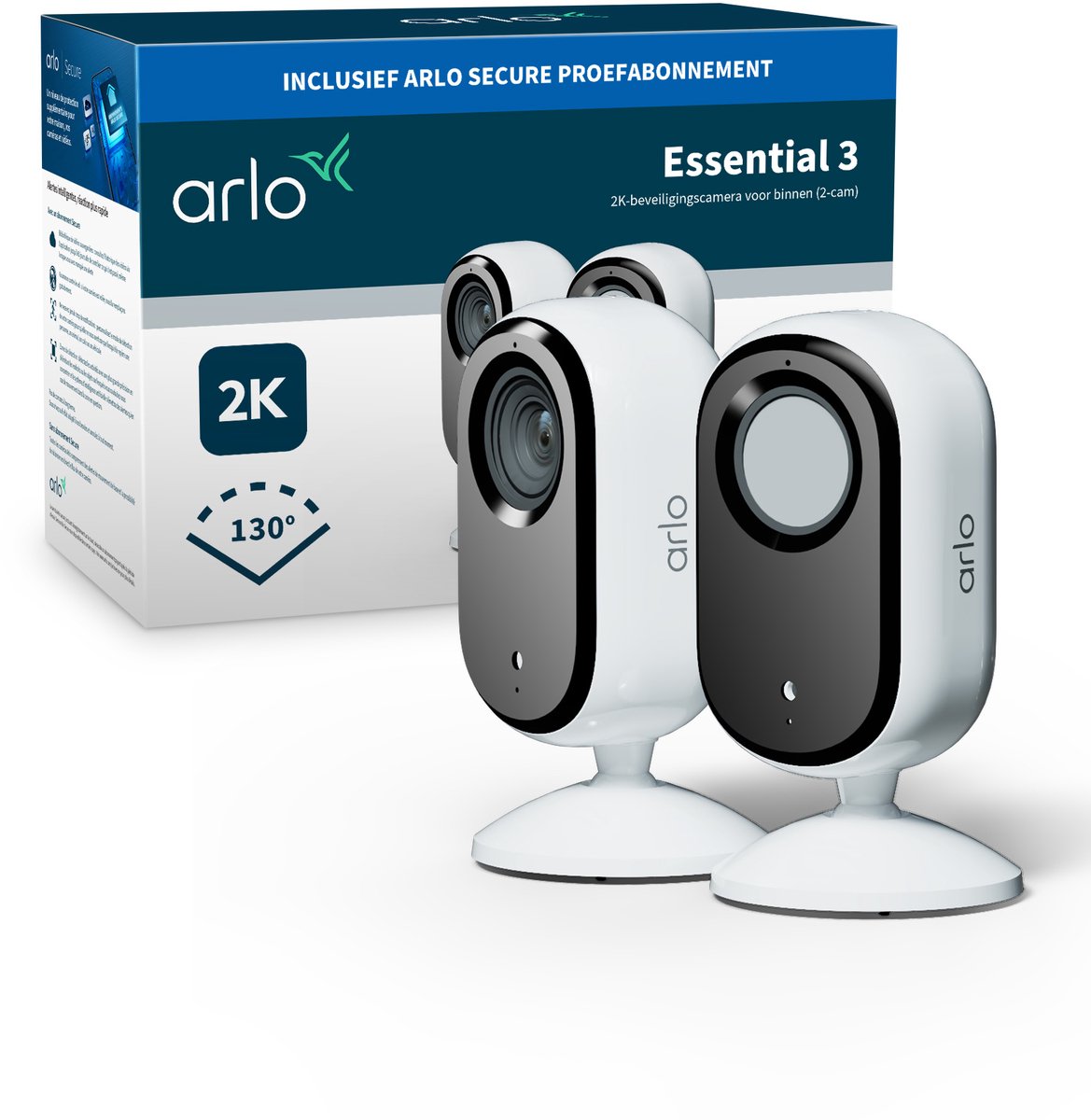 Caméra de sécurité Arlo Essential3 2K pour intérieur - 2 caméras IP