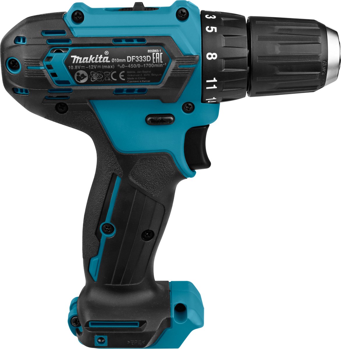Makita df333dz corps de perceuse/tournevis 12v sans chargeur de batterie
