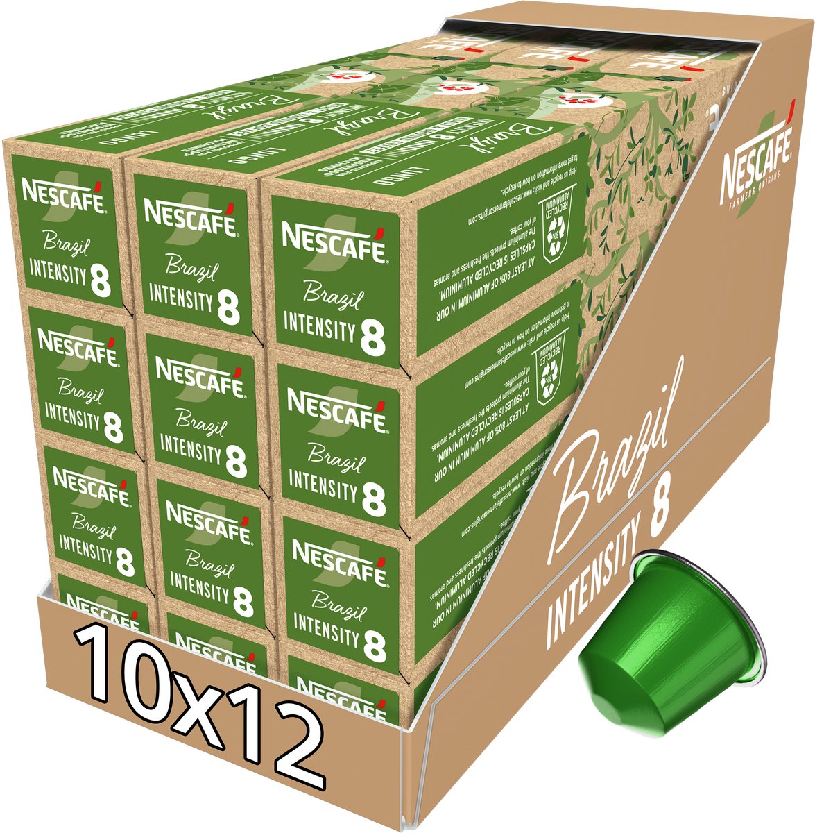 Nescafé farmer origins brésil capsules compatibles nespresso - 10 tasses à café x 12 boîtes