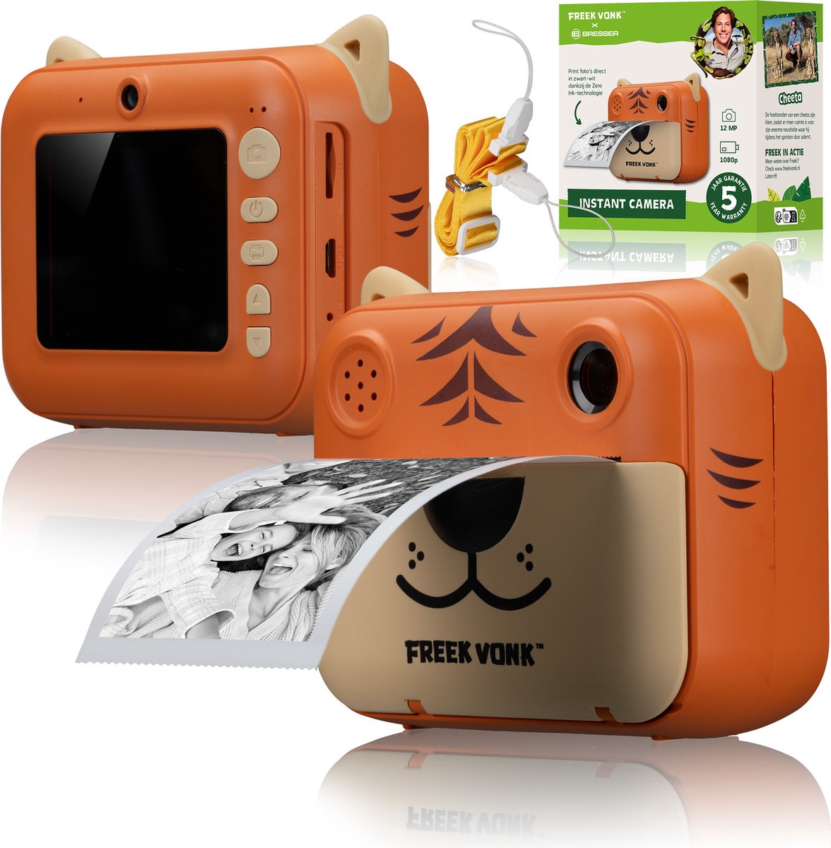 Freek Spark x Bresser - appareil photo instantané pour enfants - prenez des selfies avec Freek Spark ou avec des animaux - imprimez des photos instantanément