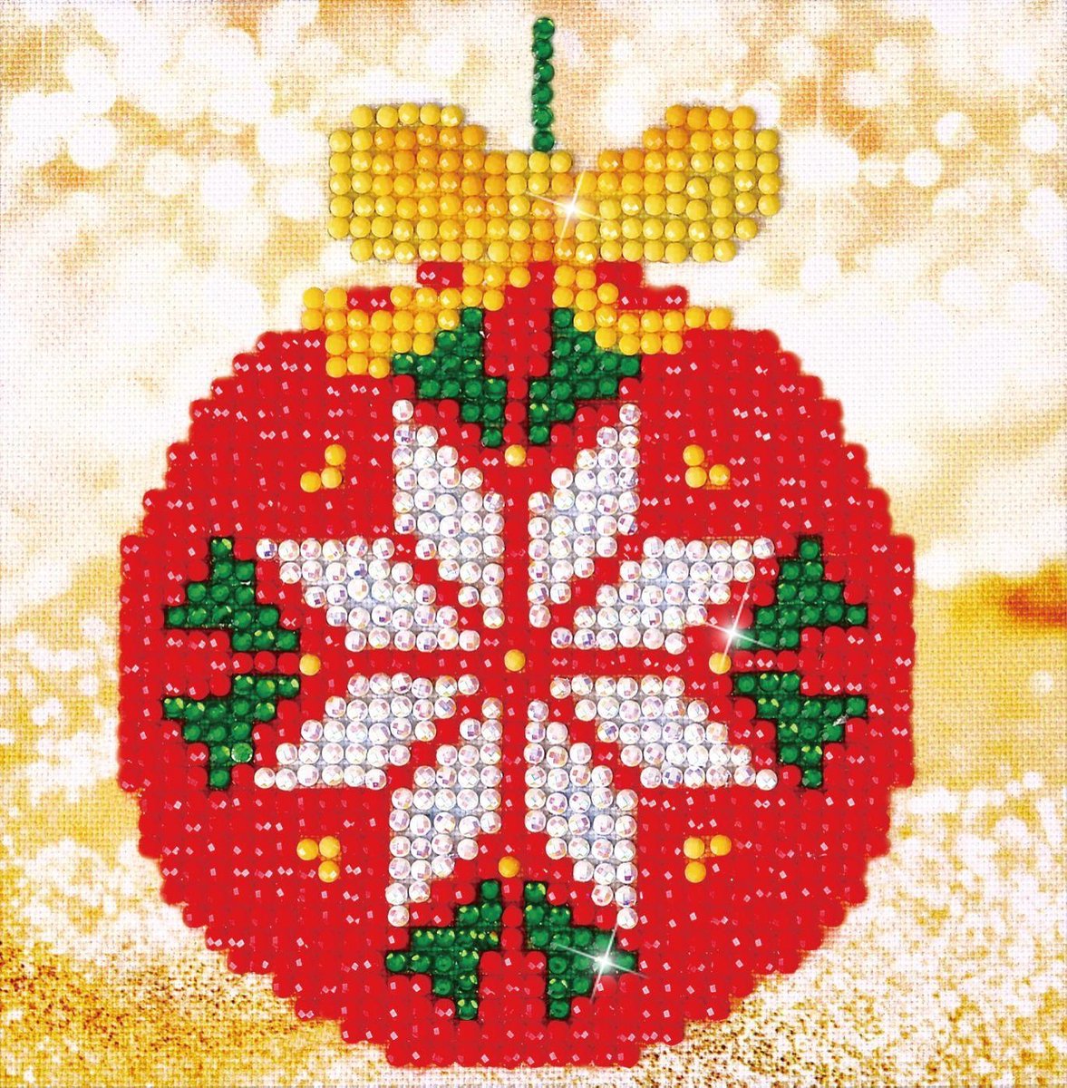 Diamond dotz® Diamond dotz dd2.021, ensemble de peinture diamant 5D original, image de boule rouge, paquet de bricolage avec 1 123 pierres rondes, dotz pour adultes, paquet de loisirs env. 13x13 cm pour les enfants à partir de 8 ans