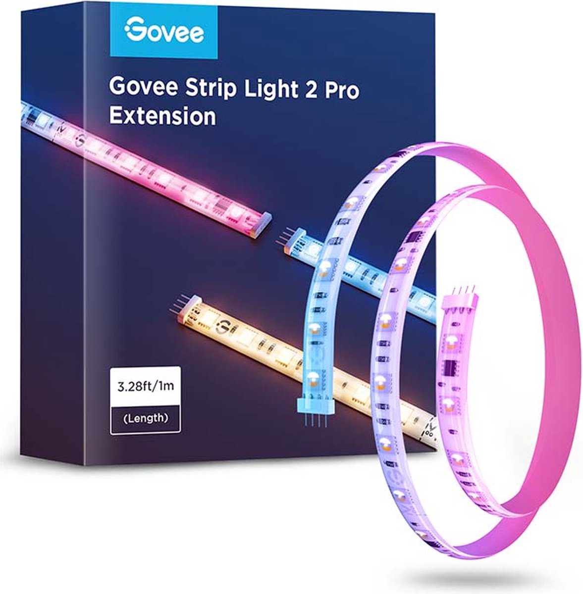 Bande LED intelligente Govee 1m rgbic+ww - extension pour bande lumineuse pro