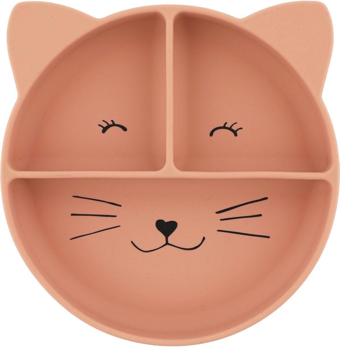 Assiette pour enfants Trixie à compartiments - mrs. chat - assiette avec ventouse - pour bébé à partir de 4 mois - en silicone - passe au lave-vaisselle