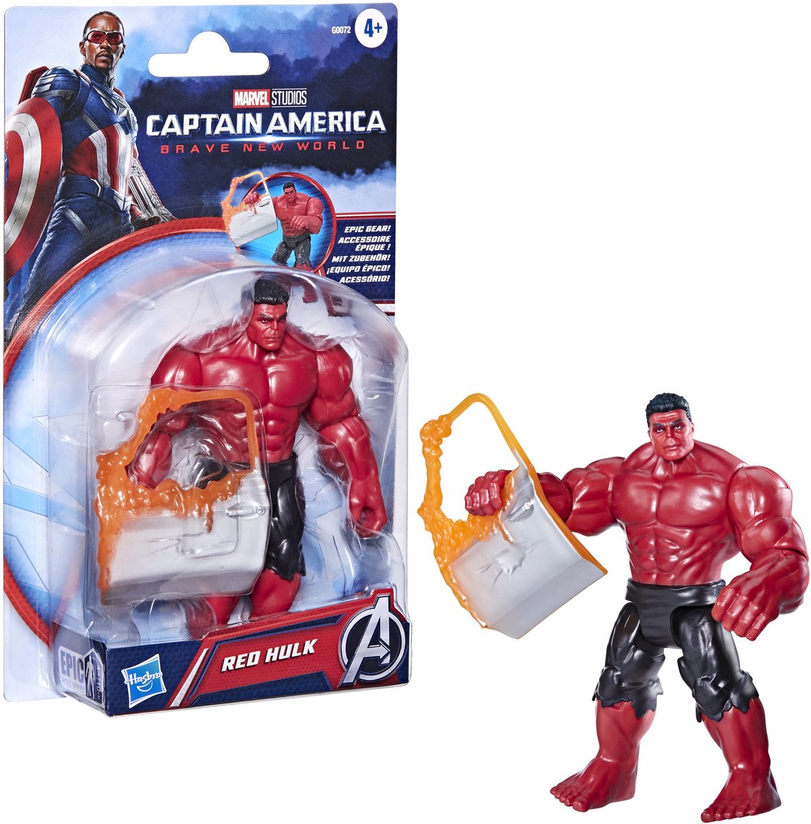 Marvel Avengers 10 cm Captain America Deluxe Red Hulk Film | 2 pièces