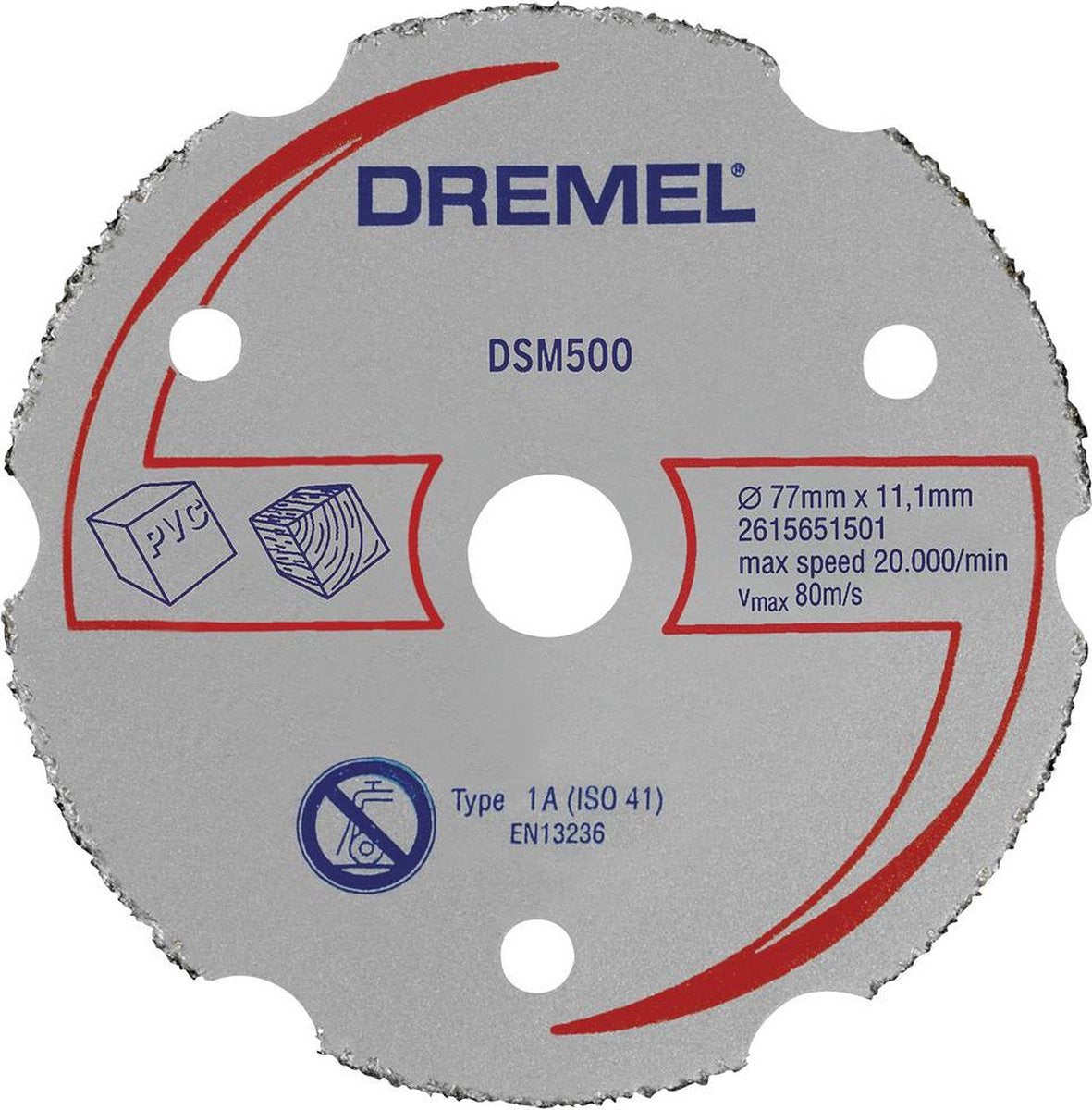 Dremel dsm500 2615s500jb disque à tronçonner droit 77 mm 1 pièce(s) bois dur, bois tendre, contreplaqué, stratifié, plastique, gi