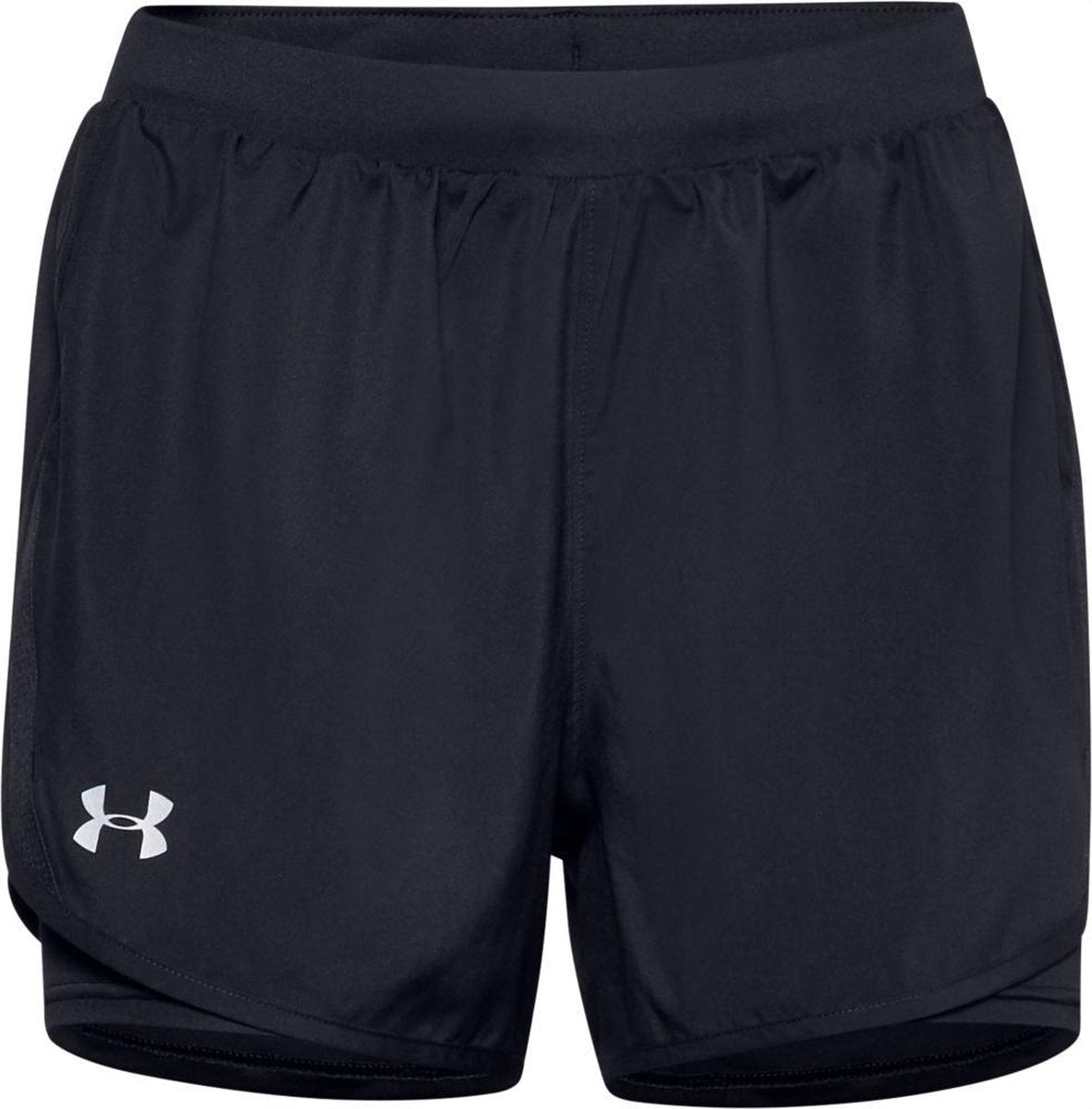 Under armour ua fly by 2 - in - 1 shorts dames sportbroek - zwart