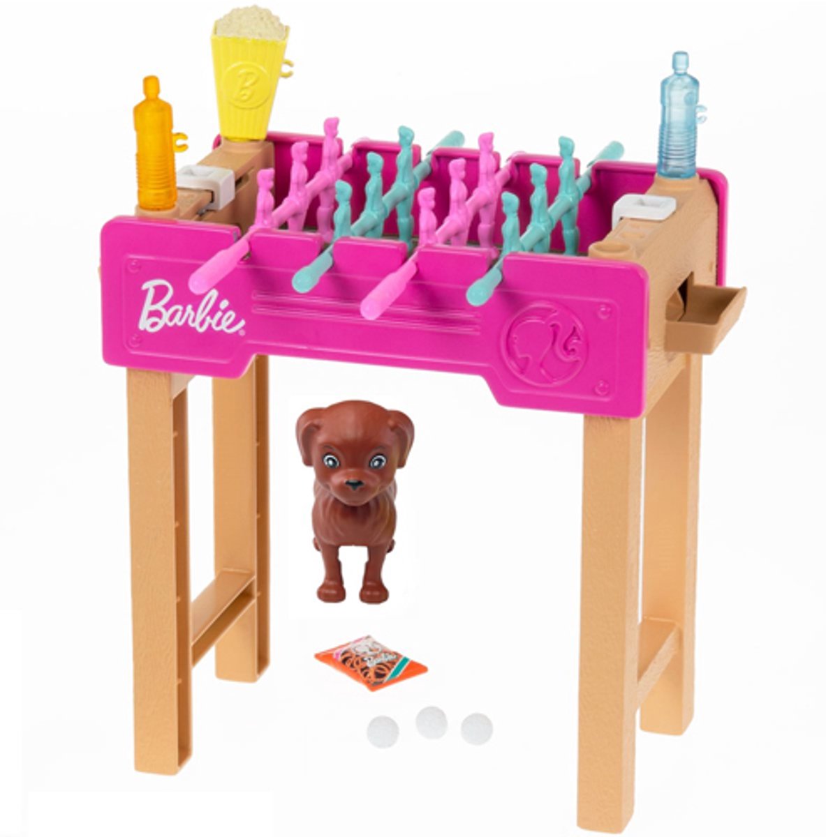 Barbie mini baby-foot avec chien excl. poupées