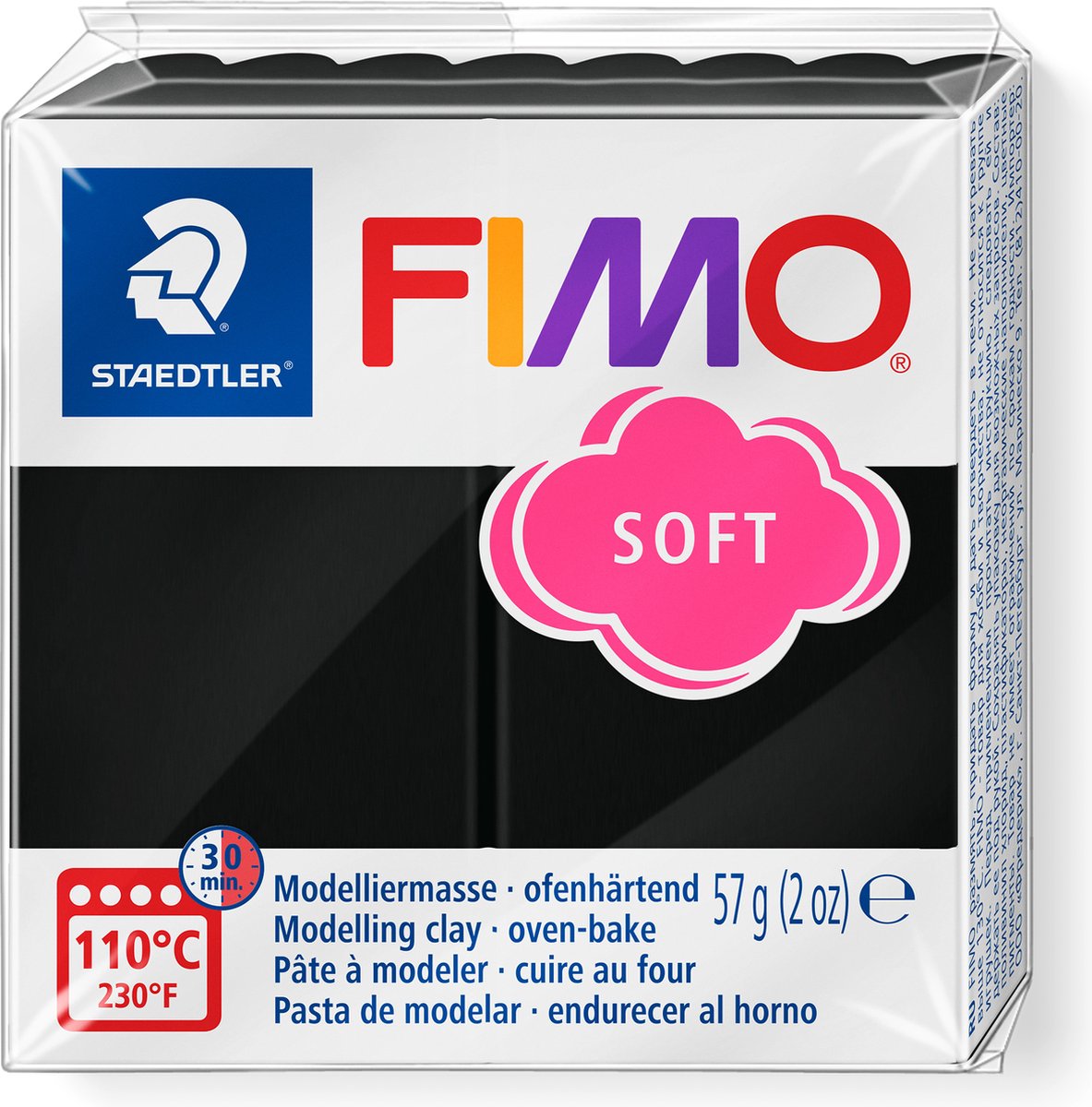 Fimo® soft, noir, 57 gr 1 boîte