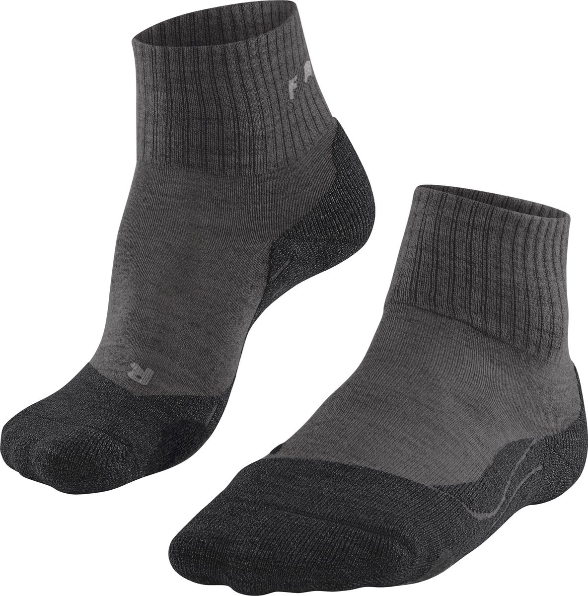 Falke tk2 laine courte anti-ampoules laine épaisse matière fonctionnelle chaussettes de marche femme gris - taille 35-36