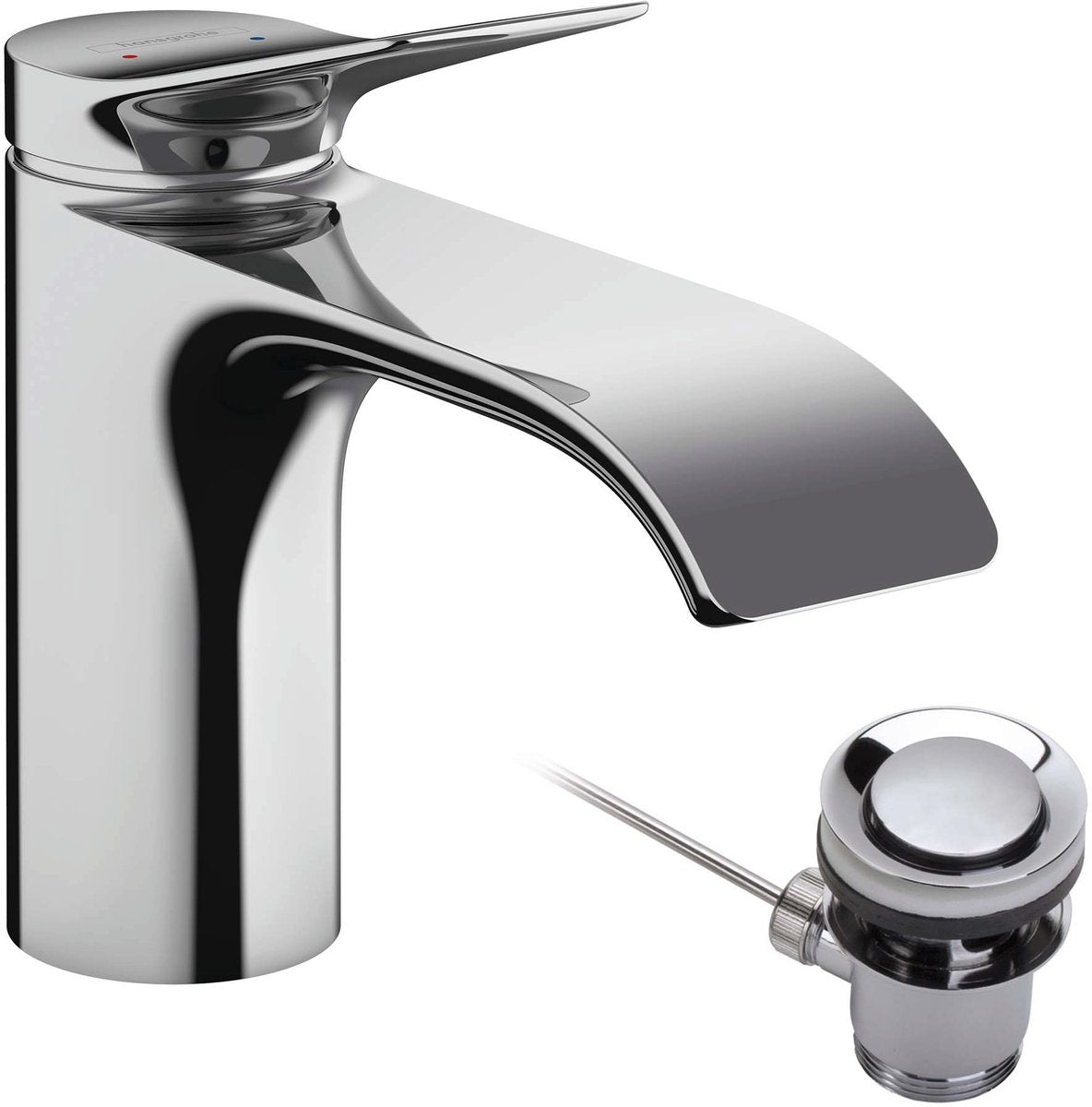 Hansgrohe vivenis - robinet de lavabo 80, incl. bonde d'écoulement, ecosmart, chromé 75010000