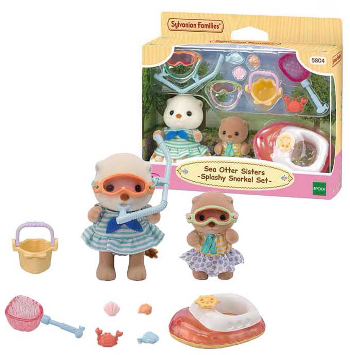 Sylvanian familles 5804 ensemble de tuba éclaboussant les sœurs de la loutre de mer
