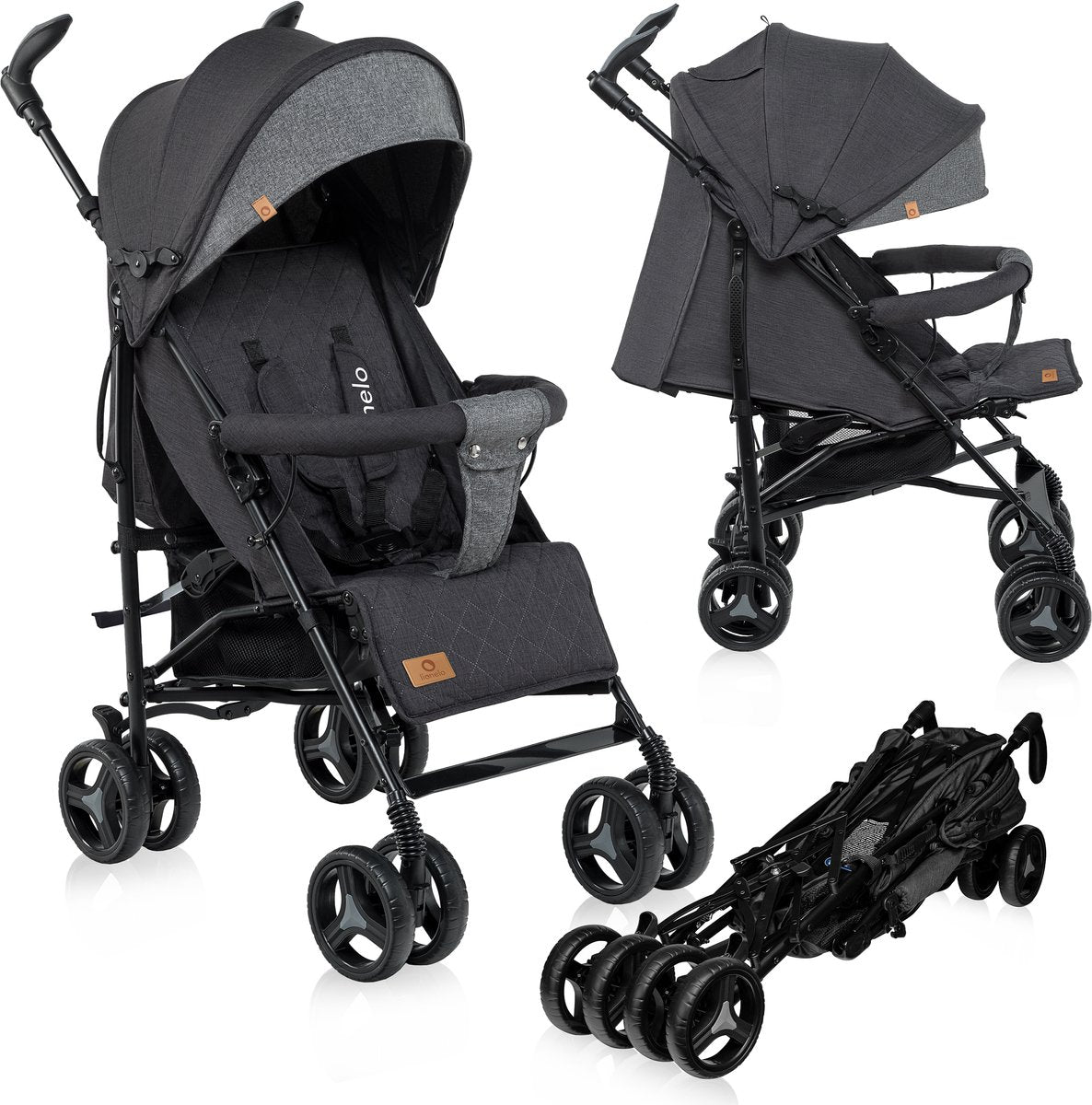 Lionelo irma - buggy - poussette - poussette durable et légère 7kg - convient aux enfants jusqu'à 15 kg - roues à suspension - 360° - de 6 mois à 5 ans - panier de rangement - poignée réglable - système de pliage rapide - taille compacte - moustiquaire