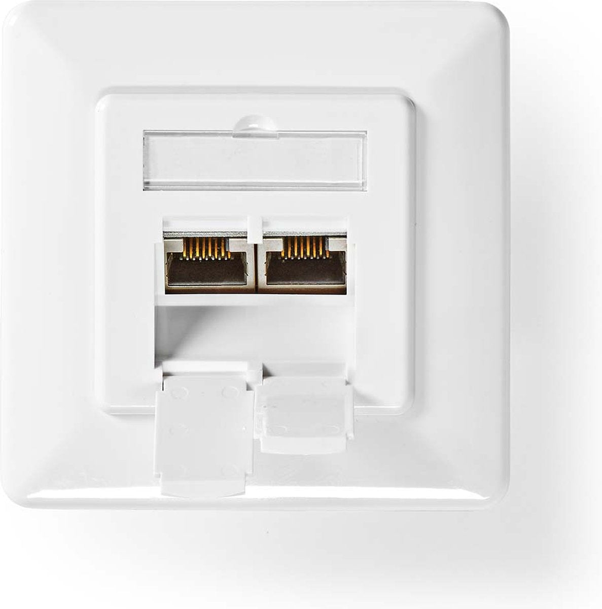 Boîtier mural réseau Nedis - montage encastré - 2 port(s) - cat7 - droit - femelle - plaqué or - PVC - blanc - boîtier