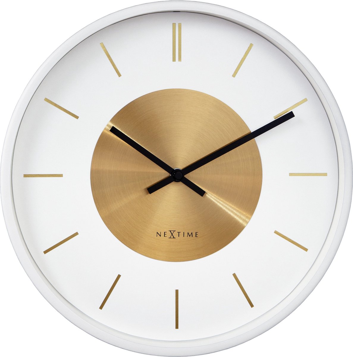 Nexttime horloge murale rétro ii 25cm or blanc
