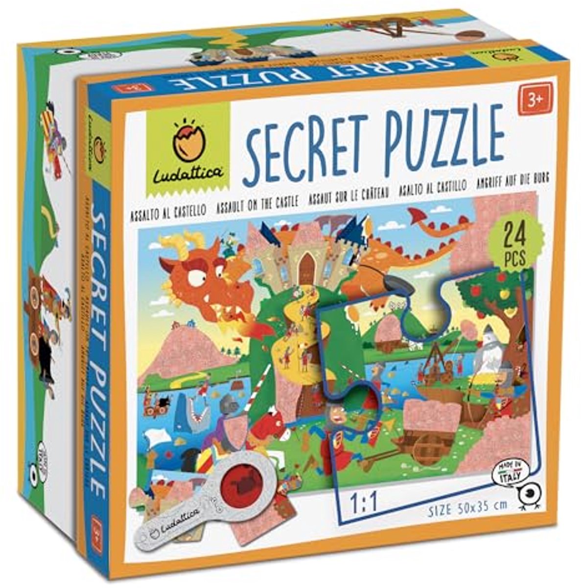 Château puzzle Ludattica - jeu éducatif pour enfants 24 pièces en carton.