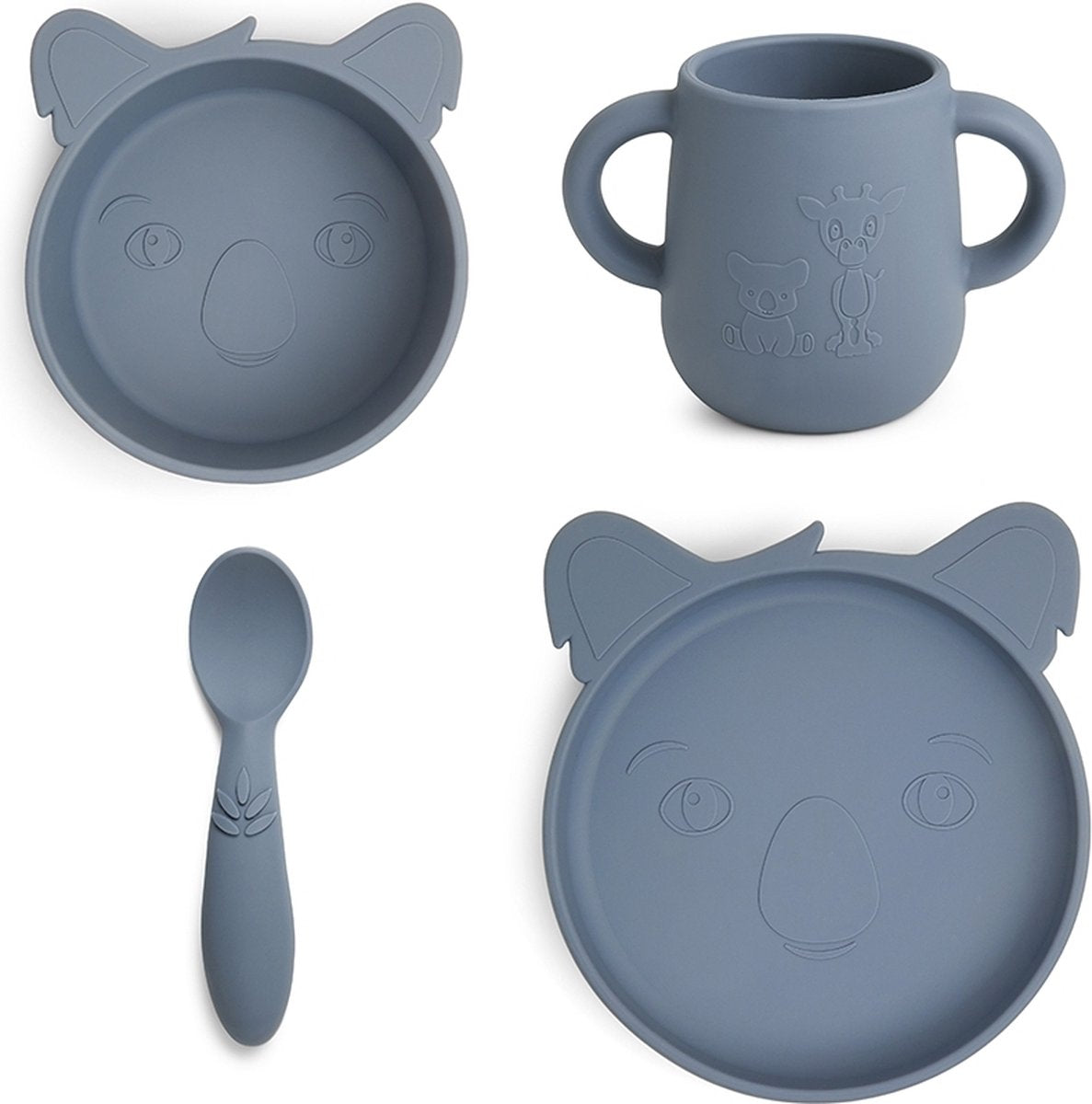 Nuuroo ensemble de salle à manger en silicone 4 pièces lykke koala couleur : mer de Béring