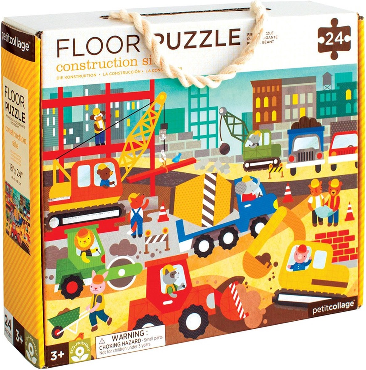 Petit collage puzzle de sol loup sauvage chantier 24 pièces - à partir de 3 ans