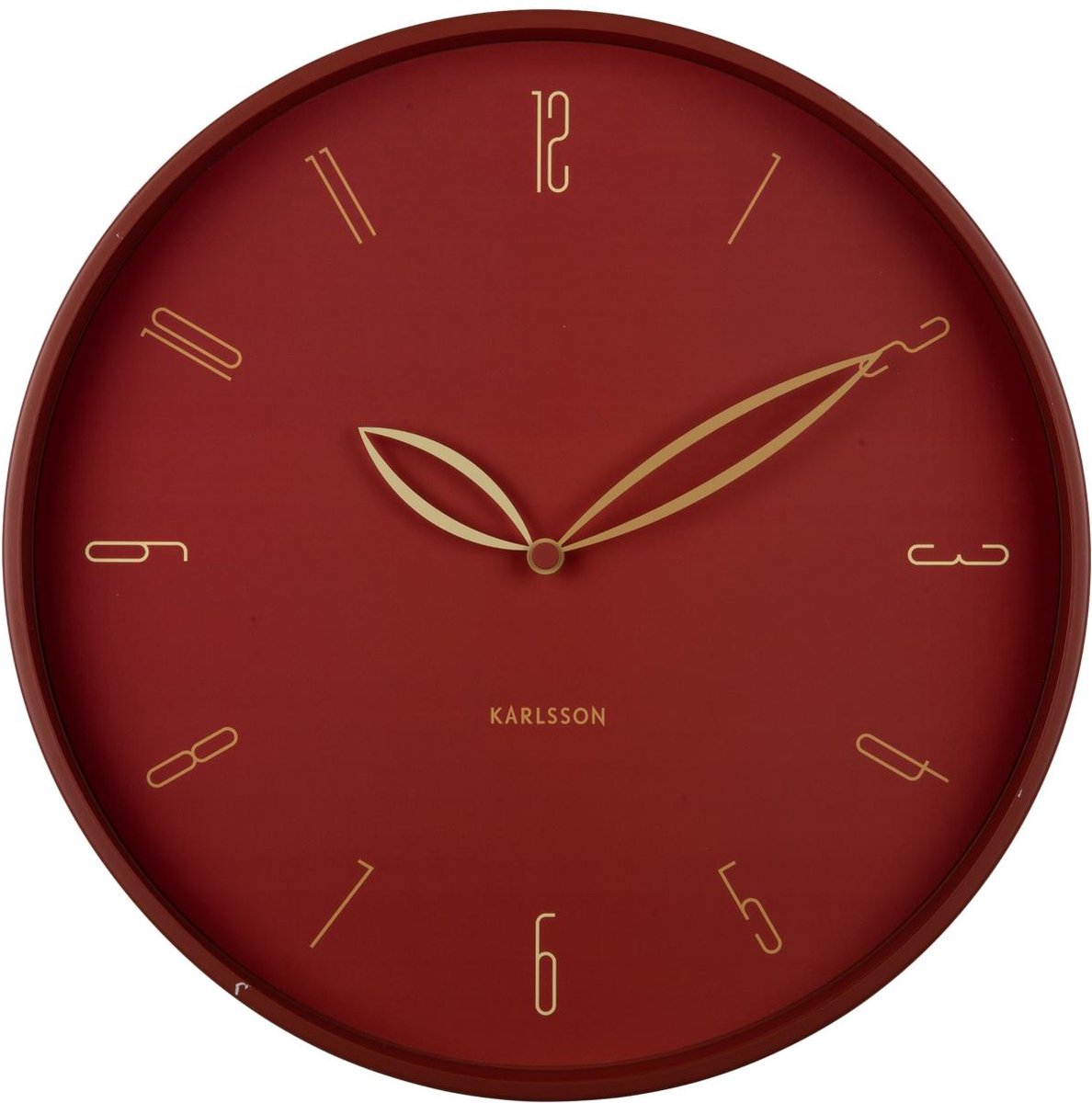 Karlsson wandklok petals - rood - ø40cm - wandklok scandinavisch
