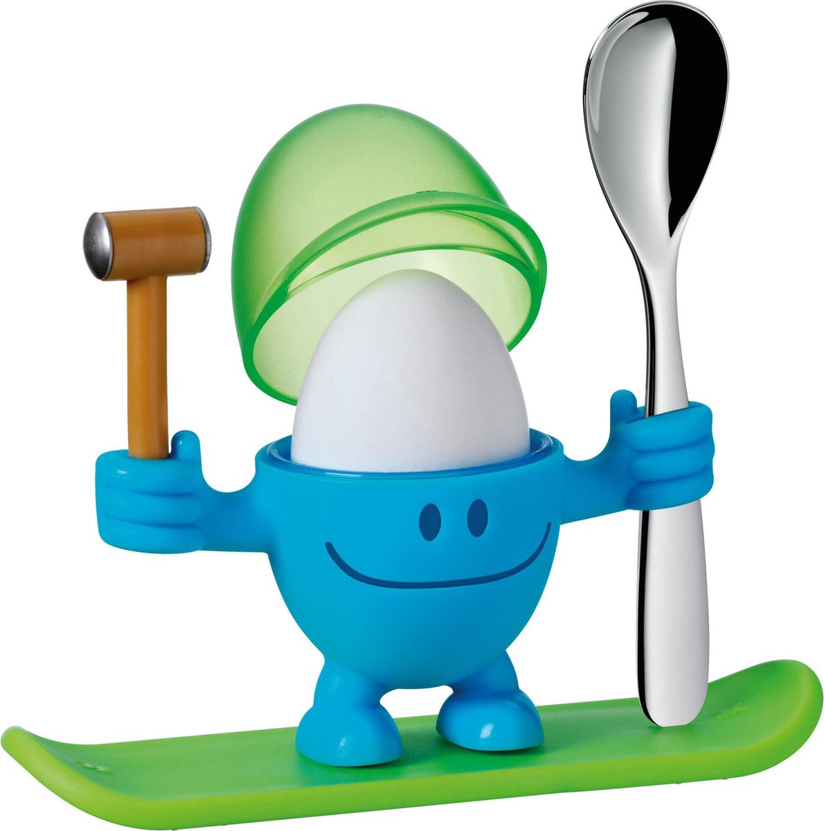 WMF Kids McEgg - coquetier - bleu vert - avec cuillère - joli design - adapté aux enfants