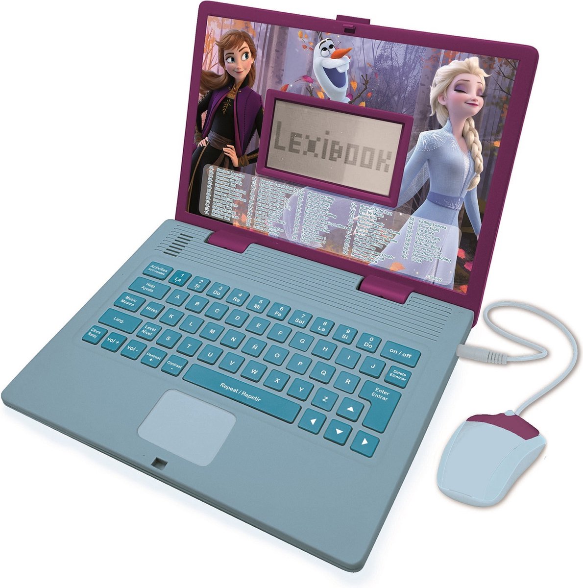Ordinateur portable éducatif bilingue glacé Lexibook - 124 activités en anglais espagnol