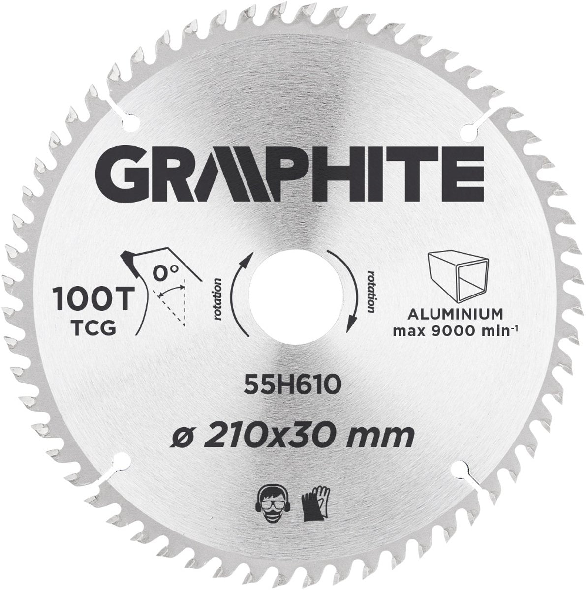 Lame de scie circulaire graphite 205 mm, 80 dents, aluminium