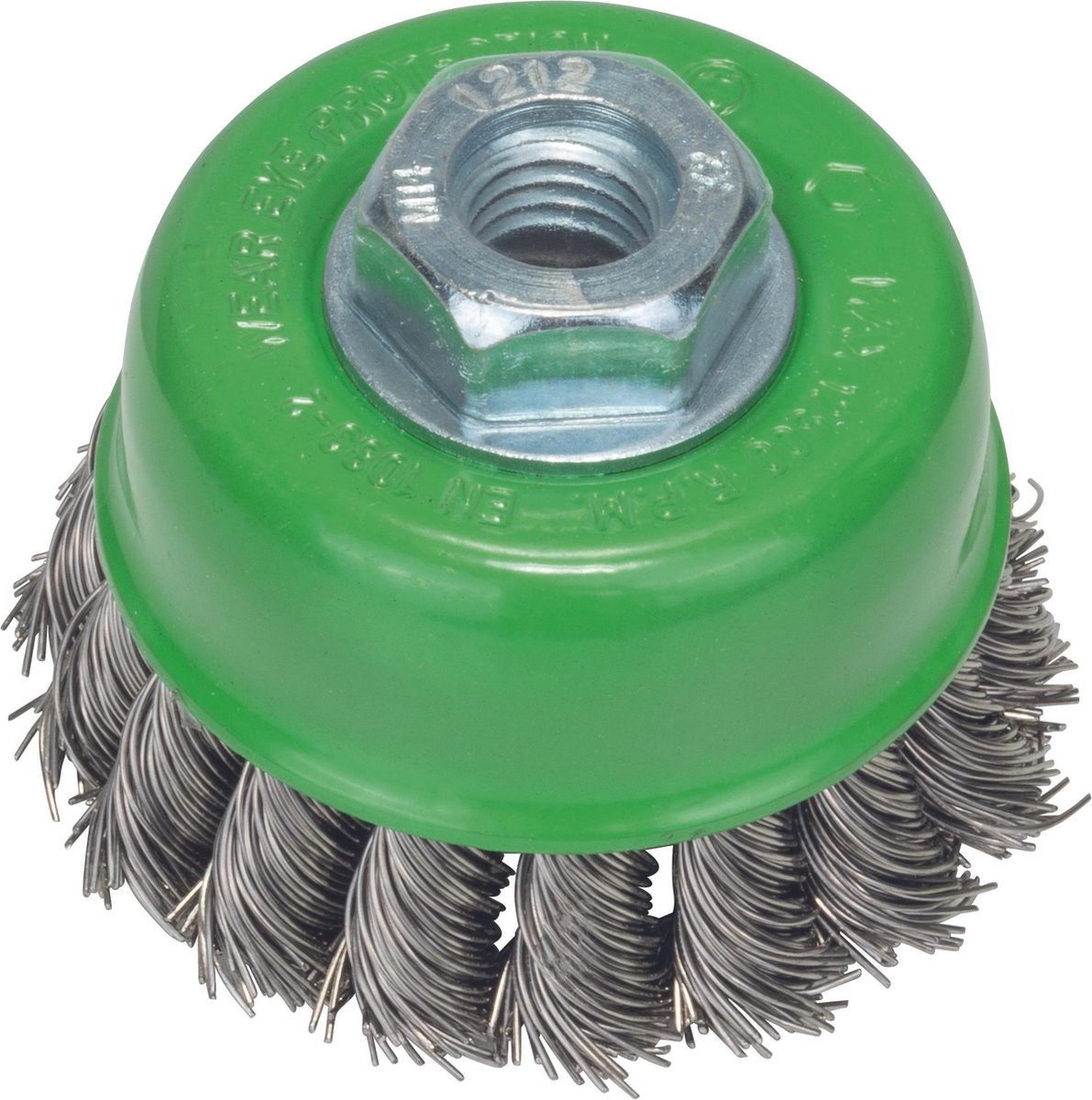 Bosch - cup steel brush for angle and straight grinders - braided wire, stainless, 75 mm 75 mm, 0.5 mm, 12500 rpm