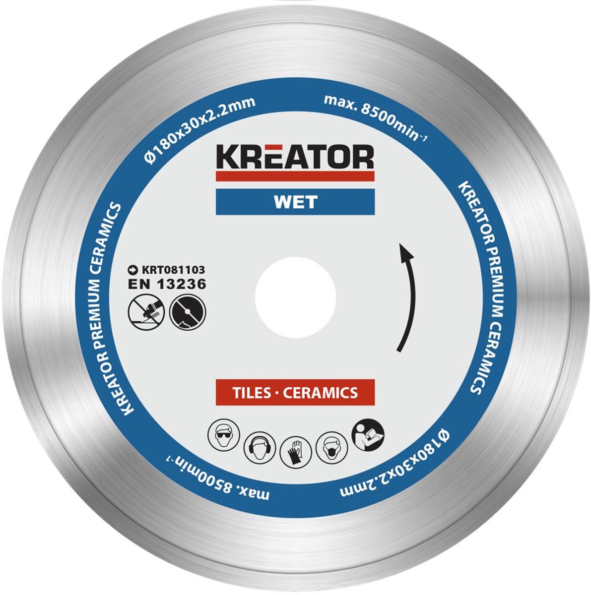 Kreator krt081103 jeu de disques diamantés – ø180mm – universel
