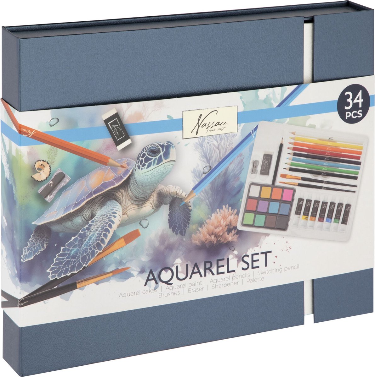 Ensemble de peinture et de dessin à l'aquarelle Creative Craft Group, 34 pièces.