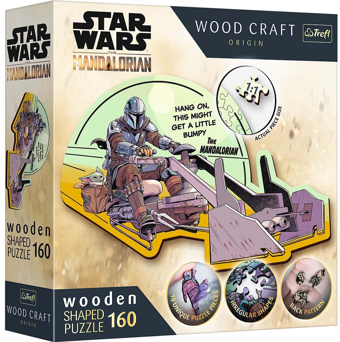 Trefl puzzle en bois Star Wars le Mandalorien 160 pièces durable FSC.