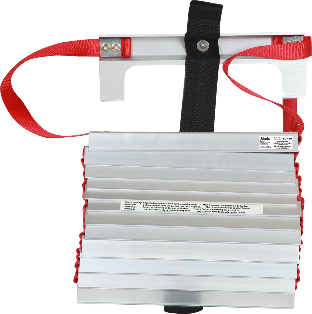 Alecto el-450 - échelle de secours pour les situations d'incendie et d'urgence - 4,5 mètres - capacité de charge jusqu'à 200 kg