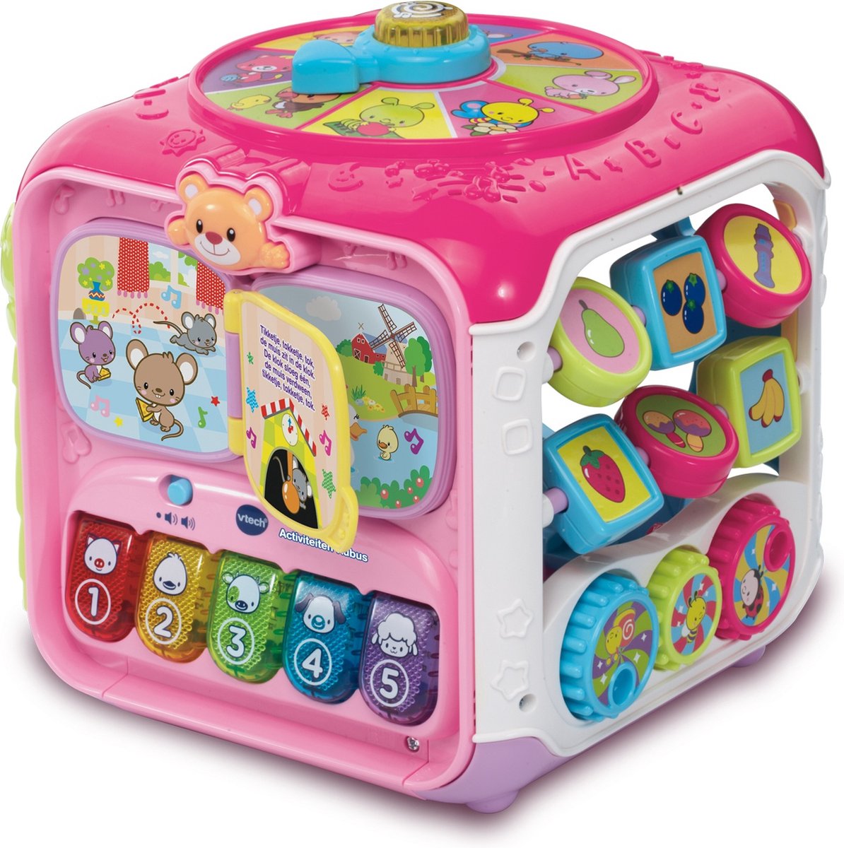 Vtech cube d'activités bébé - jouets éducatifs bébé - animaux, chiffres et couleurs - cadeau - de 9 à 36 mois - rose