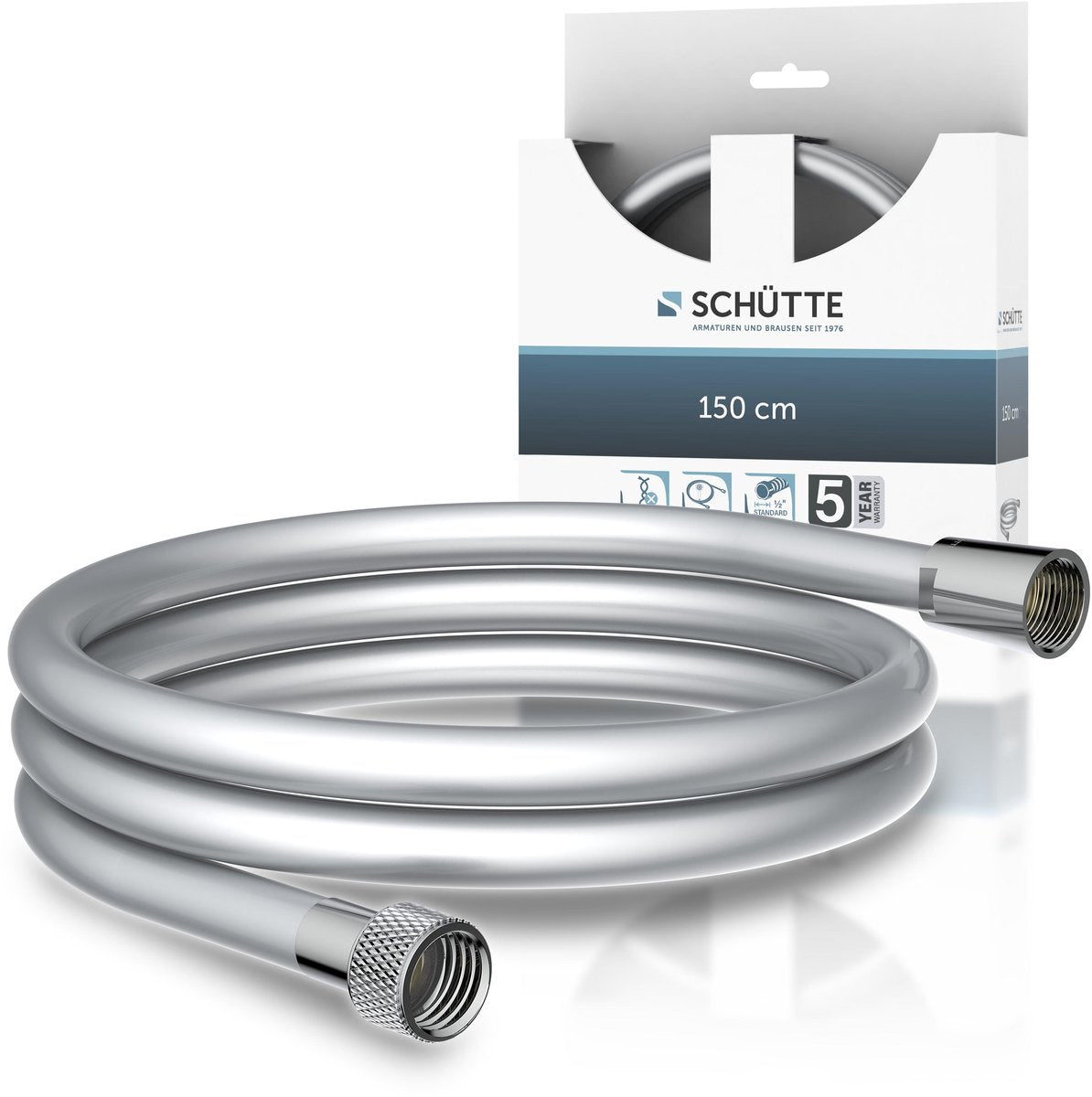 Flexible de douche Schütte - plastique - 150 cm - chrome