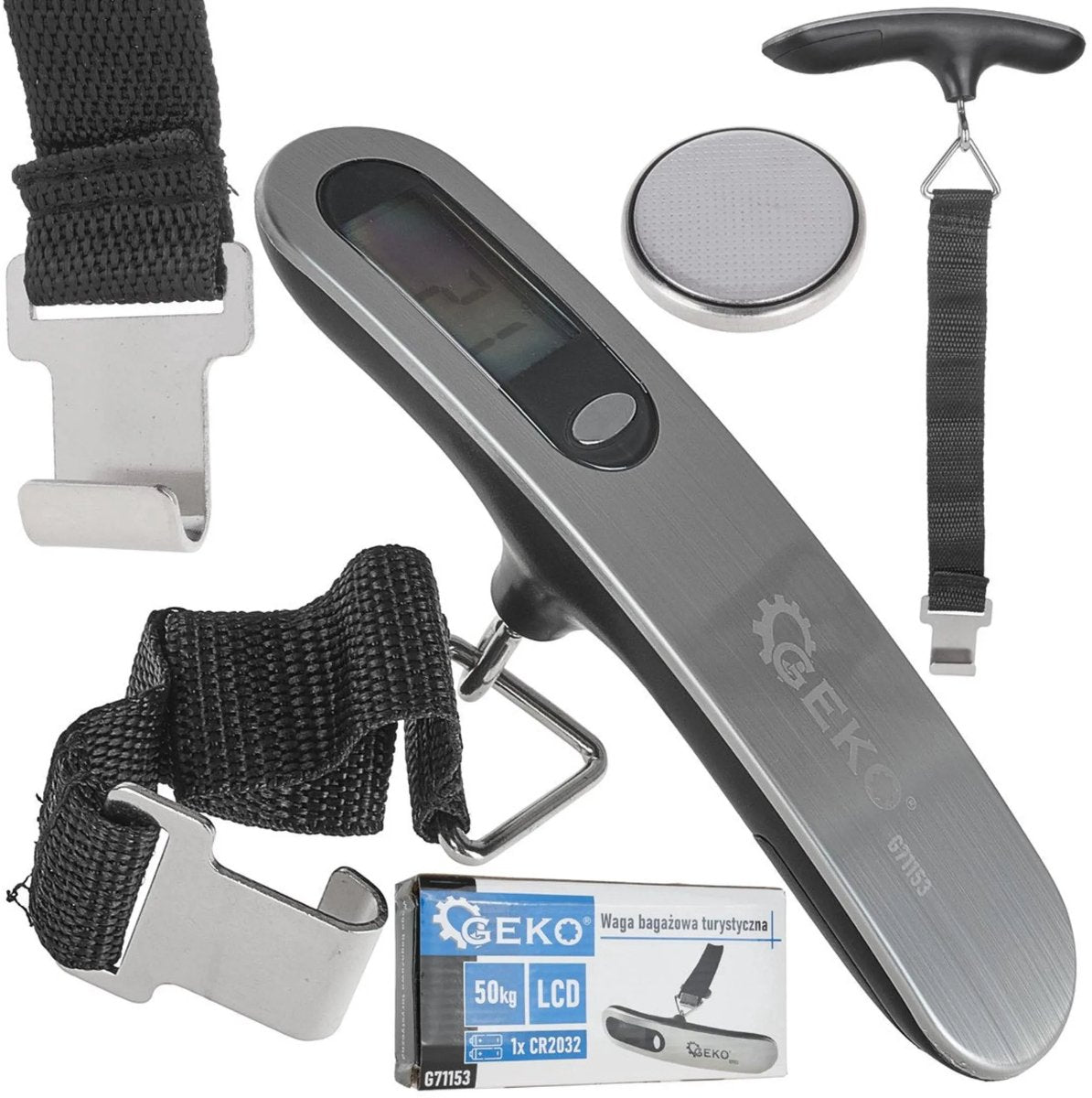 Pèse-bagages numérique Geko - 50 kg - compact - écran LCD - plusieurs unités de poids