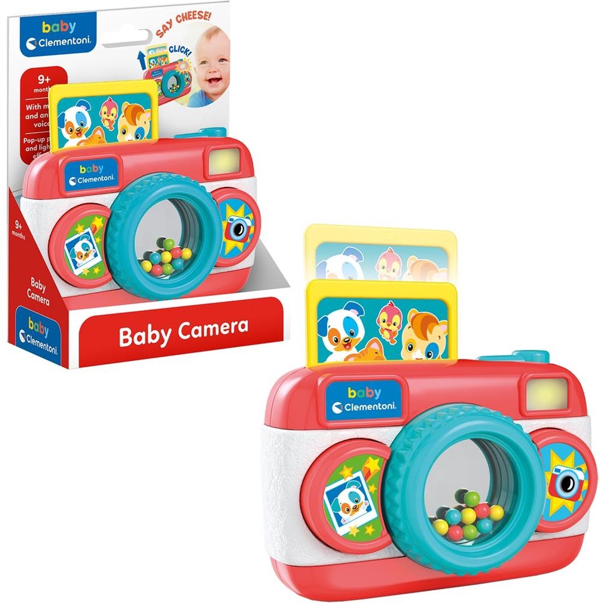Clementoni - caméra bébé - jouet interactif lumineux et sonore - à partir de 9 mois