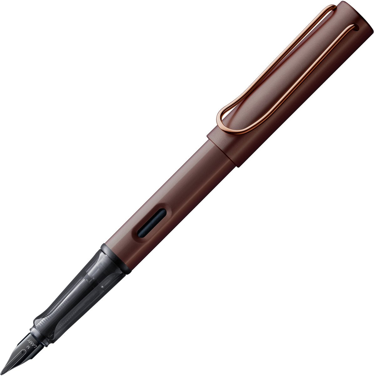 Stylo plume Lamy lx 090 – stylo plume élégant en aluminium marron avec finition en métal précieux et plume en acier PVD noir – avec cartouche d'encre T 10 bleue et emballage cadeau