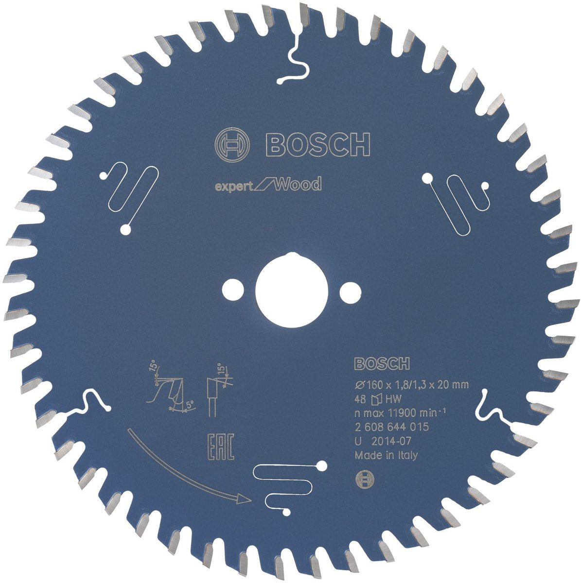Bosch 2608644015 lame de scie circulaire expert pour bois 160x20 - 48 dents