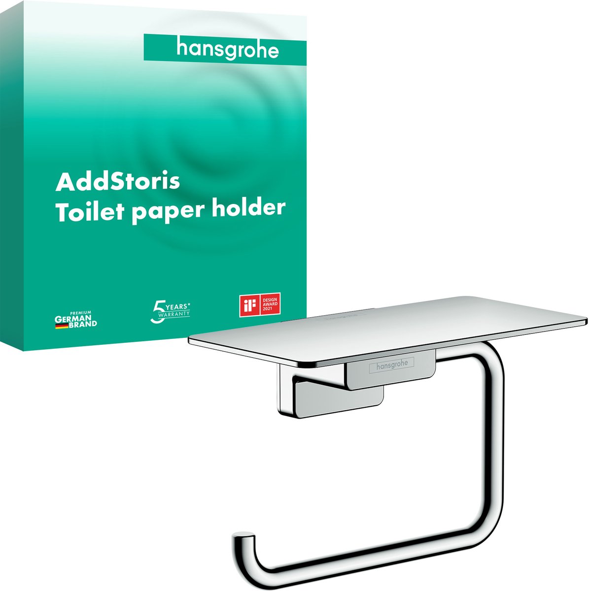 Hansgrohe addtoris porte-rouleau de papier toilette avec étagère chromé